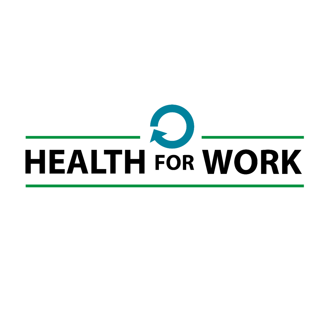 Textmarke Health for work und Bildmarke eines Kreislaufs